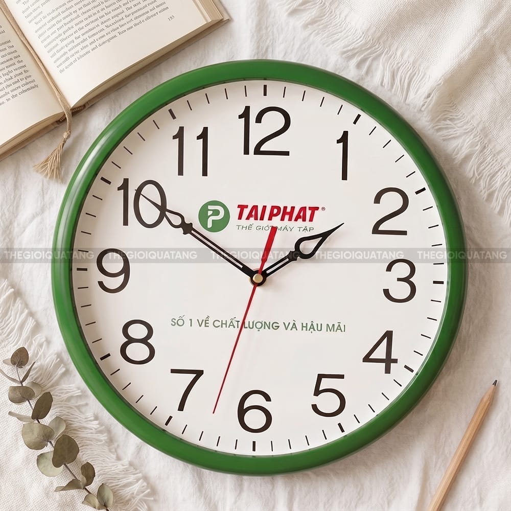 Đồng hồ tròn quảng cáo Thế Giới Máy Tập Tài Phát 2