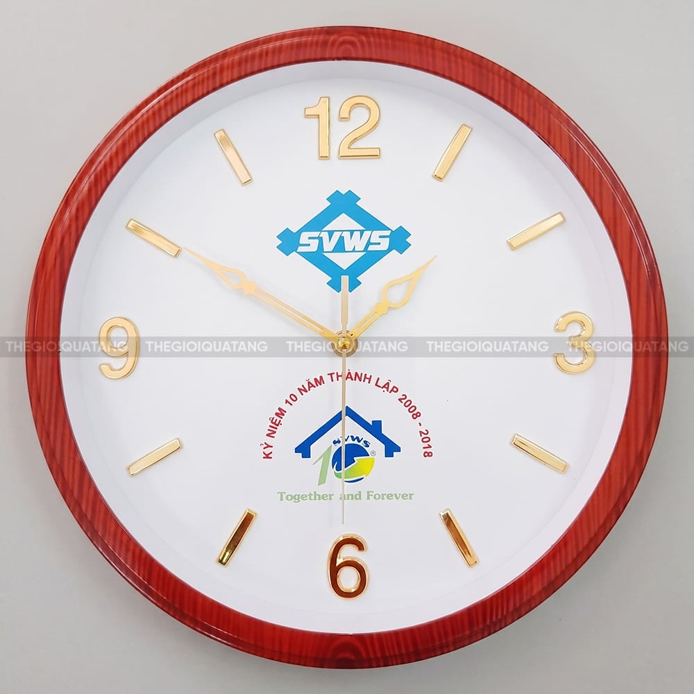 Mẫu đồng hồ treo tường cao cấp Kỷ niệm 10 năm thành lập SVWS 5
