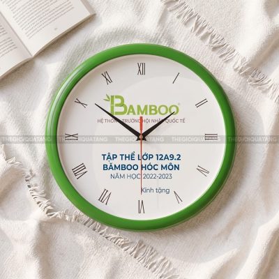 Mẫu đồng hồ treo tường in logo Bamboo Hóc Môn 5