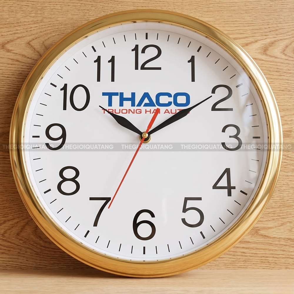 Mẫu đồng hồ treo tường in logo Thaco Trường Hải Auto 1