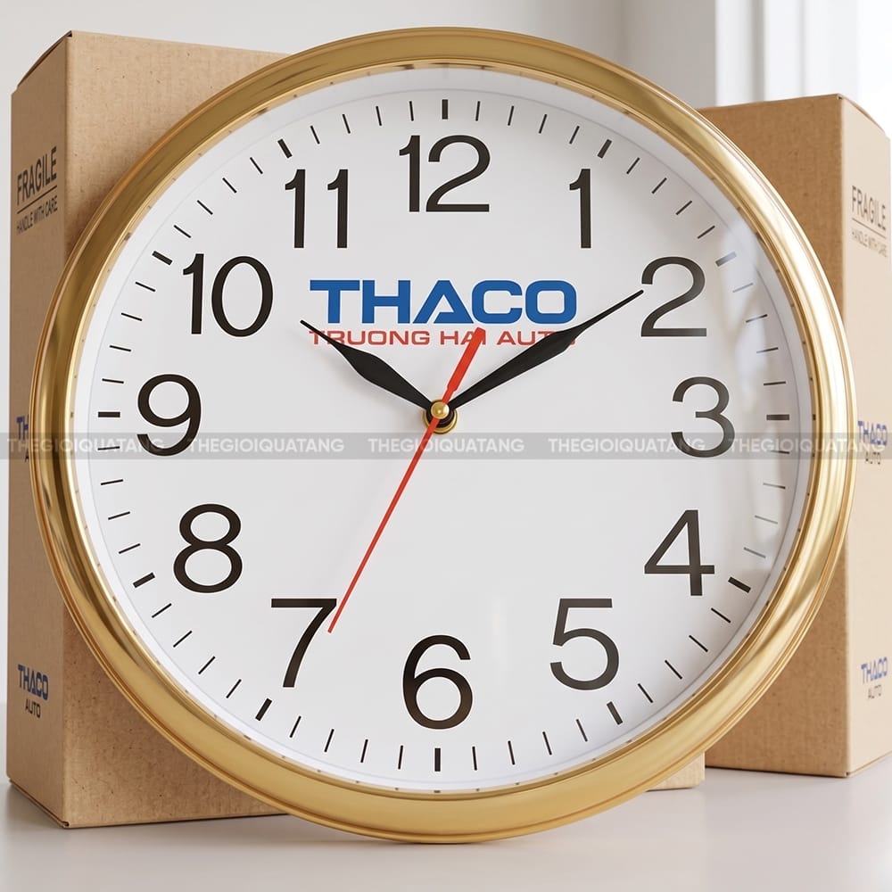 Mẫu đồng hồ treo tường in logo Thaco Trường Hải Auto 4