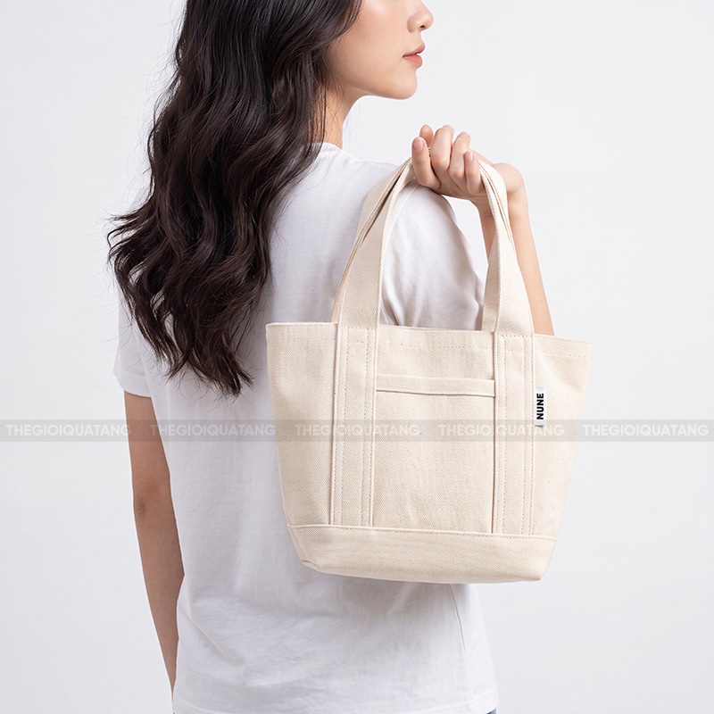 May túi vải canvas quảng cáo in logo 3