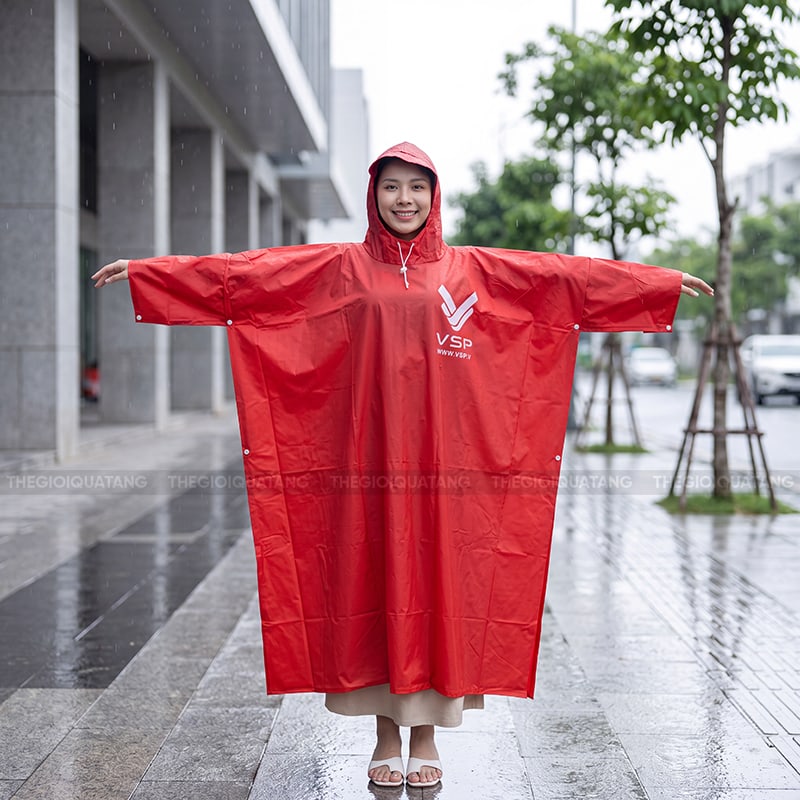 Sản xuất áo mưa quà tặng in logo 1
