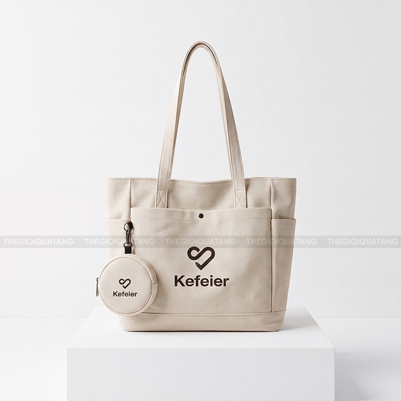 Túi vải canvas giá rẻ quảng cáo in logo 1