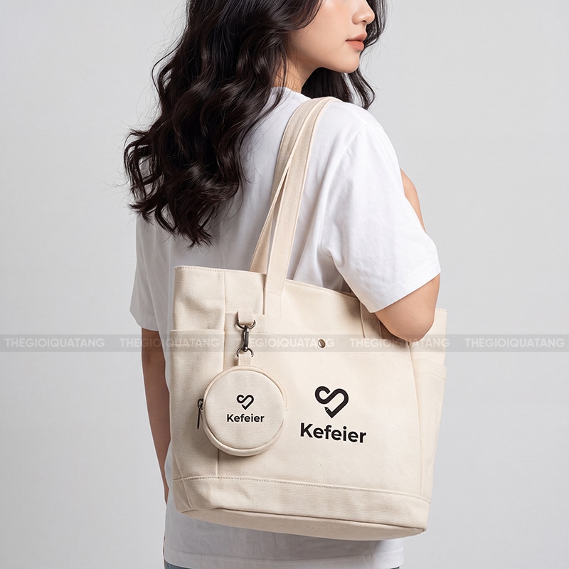 Túi vải canvas giá rẻ quảng cáo in logo 3