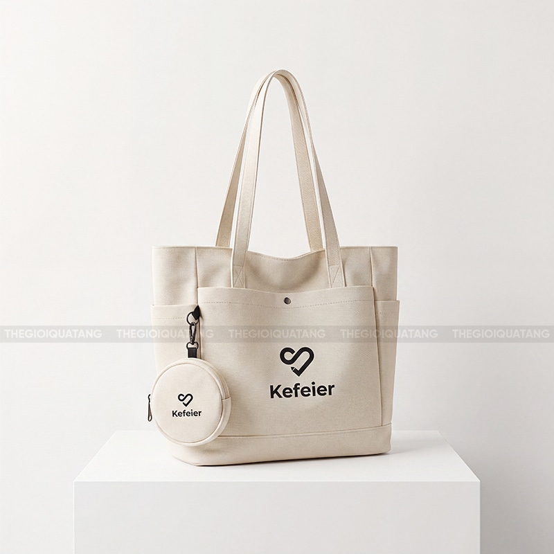 Túi vải canvas giá rẻ quảng cáo in logo 4