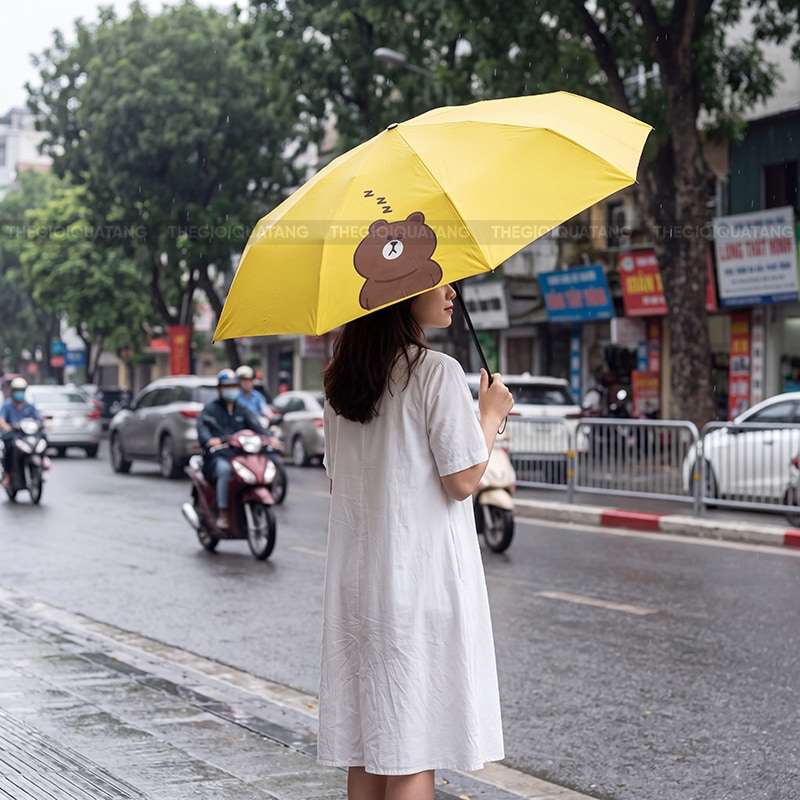 Dù in logo theo yêu cầu sản xuất trực tiếp 3