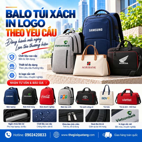 balo túi xách quà tặng in logo