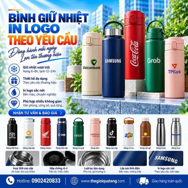 bình giữ nhiệt quà tặng in logo
