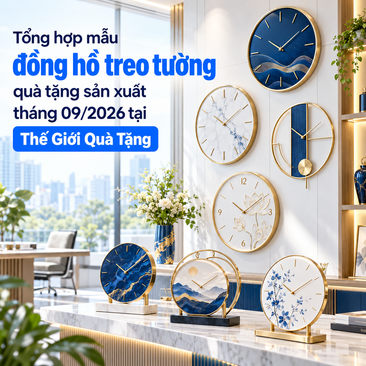 Tổng hợp mẫu đồng hồ treo tường quà tặng sản xuất tháng 09/2026 tại Thế Giới Quà Tặng