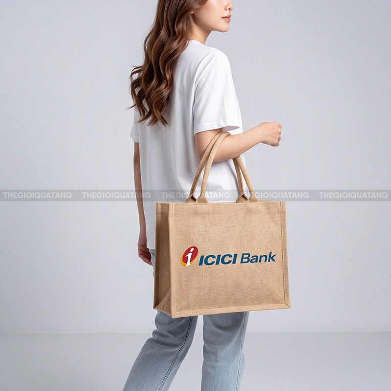 Túi quà tặng vải đay thiết kế tinh tế 1