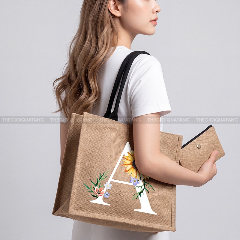 Túi vải đay hội nghị in logo theo mẫu 2