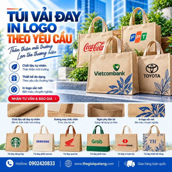 túi vải đay quà tặng in logo