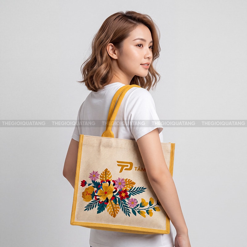 Túi vải sợi đay kiểu dáng hiện đại 2